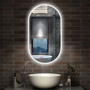 specchio rettangolare 50x90 cm con luce led antiappannamento e touch
