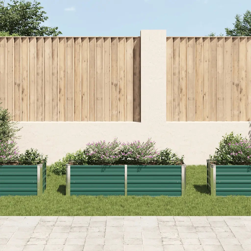 Letto Rialzato Giardino in Acciaio Zincato 160x40x45 cm Verde 44851
