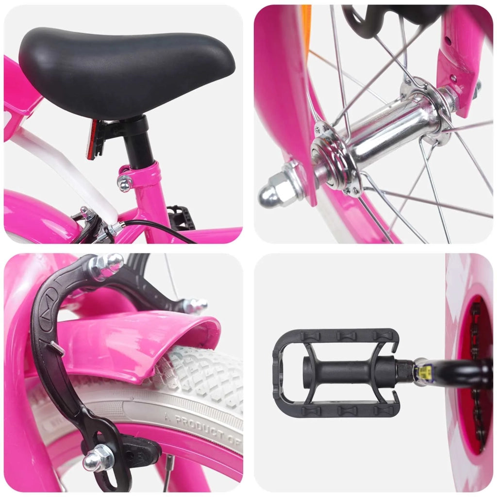 Bicicletta per Bambini 16 Pollici per bambini di 4-6 anni Rosa