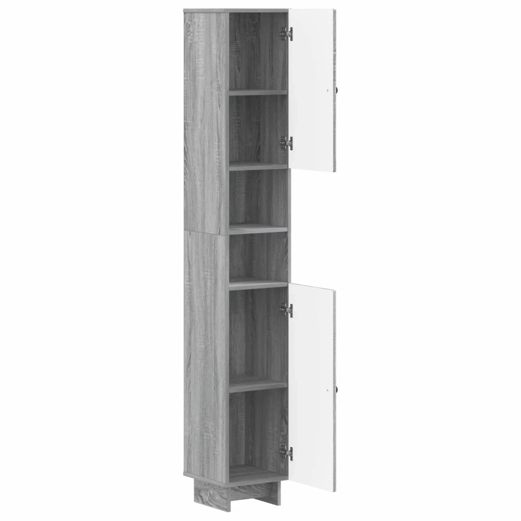 Armadio da Bagno con Ripiano Aperto EDE Sonoma grigio 895941
