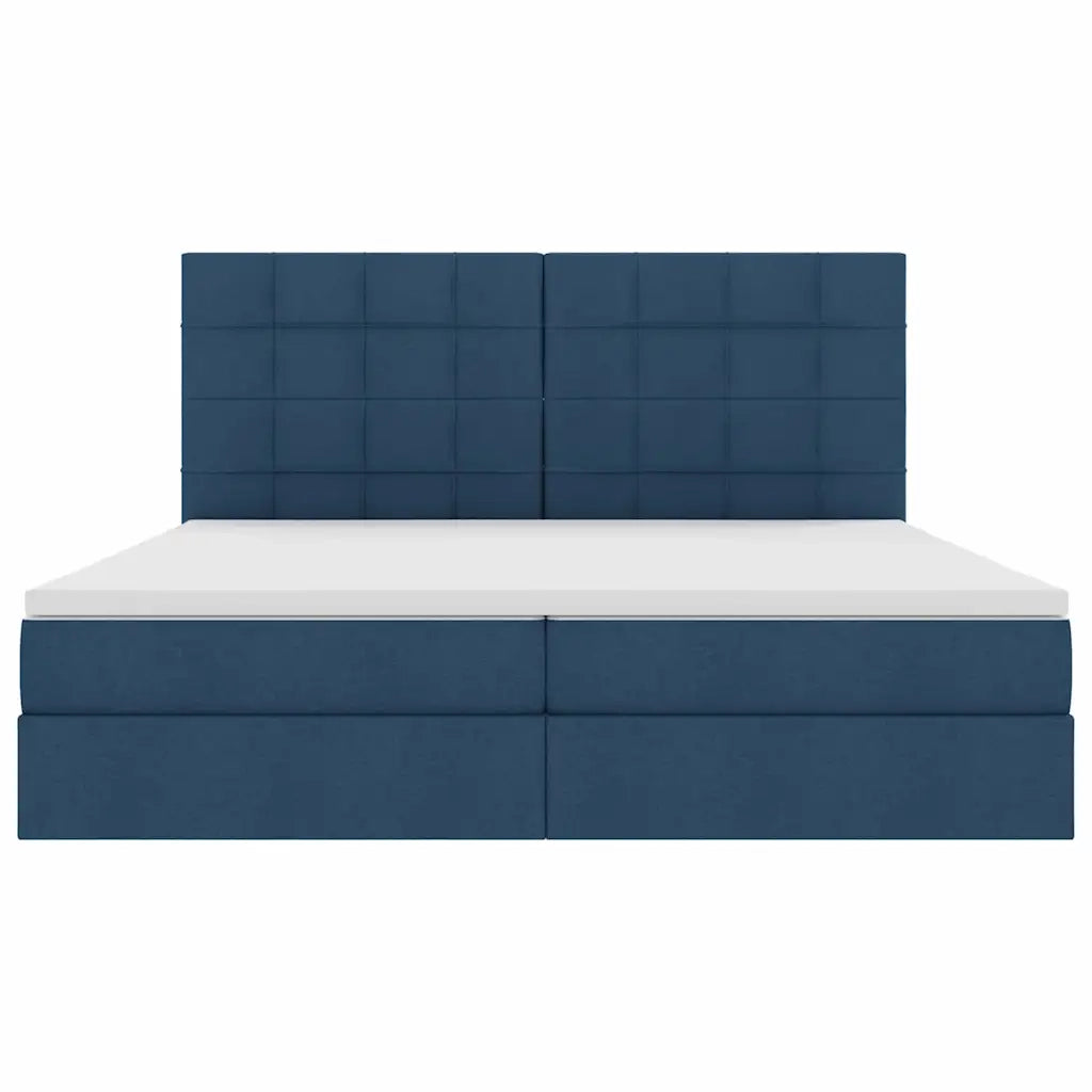 Letto con contenitore e materasso Blu 200 x 200 cm Poliestere