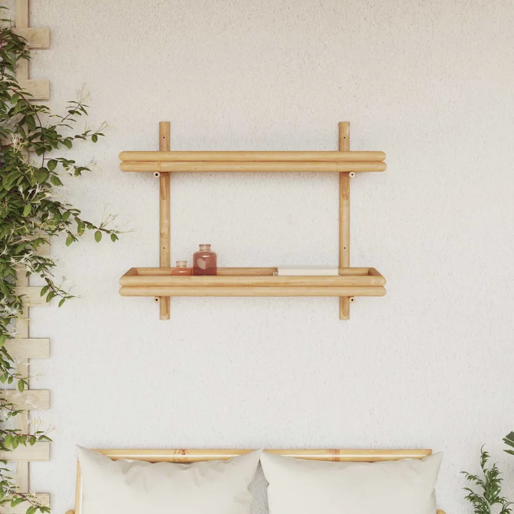 vidaXL Ripiano a Muro con lo scaffale Marrone 75 x 26 x 60 cm Bambù
