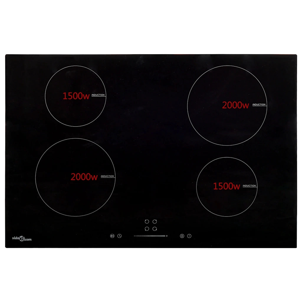 Piano Cottura Induzione 4 Zone Controlli Touch Vetro 77cm 7000W