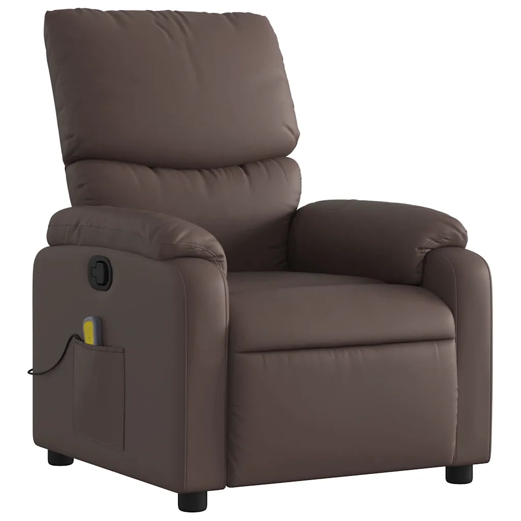 Poltrona Massaggiante | Sedia Relax Reclinabile marrone in Similpelle