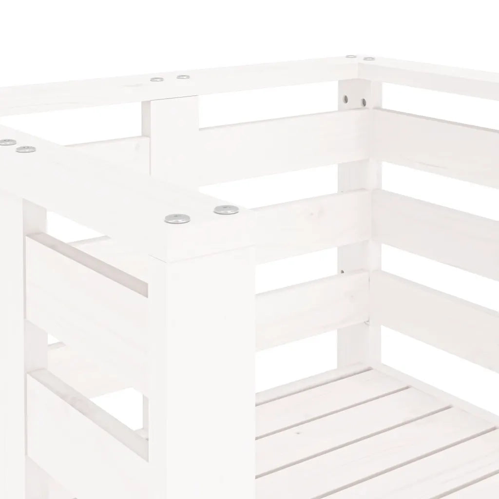 Sedie da Giardino 2pz Bianche 61,5x53x71cm Legno Massello Pino 825129