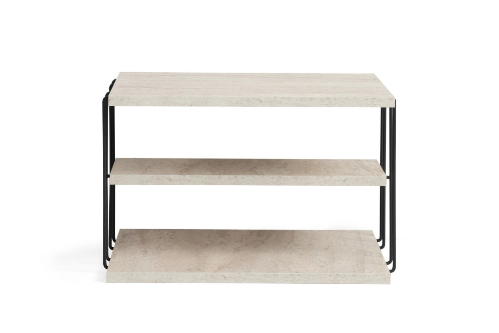 Tavolino in legno "Lifon" - 50 x 40 x 33 cm - Travertino