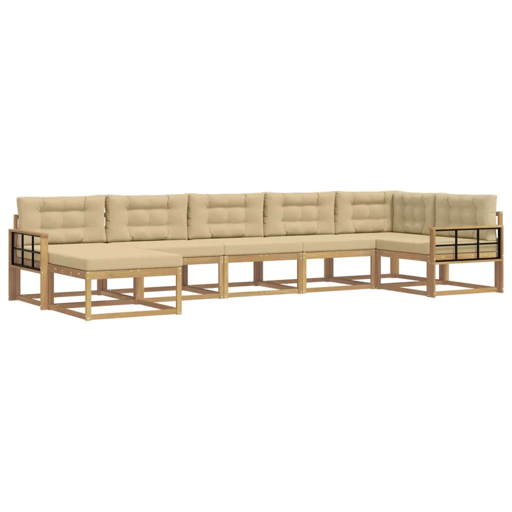 Set di divani da esterno 7 pz Bianco e Beige 3386772