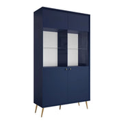 Vetrina design AZURÉA – 2 porte in vetro LED – Blu profondo – 106x191x41 cm