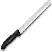 Coltello da carne per taglio di brisket con lama extra affilata a lama a cullene con impugnatura in plastica robusta nera, prodotto in Svizzera, idoneo per lavastoviglie