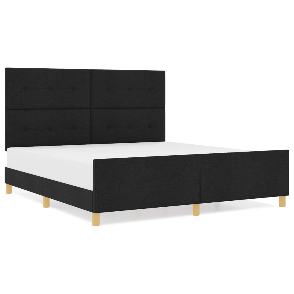Struttura Letto  Nera 180x200 cm in Tessuto
