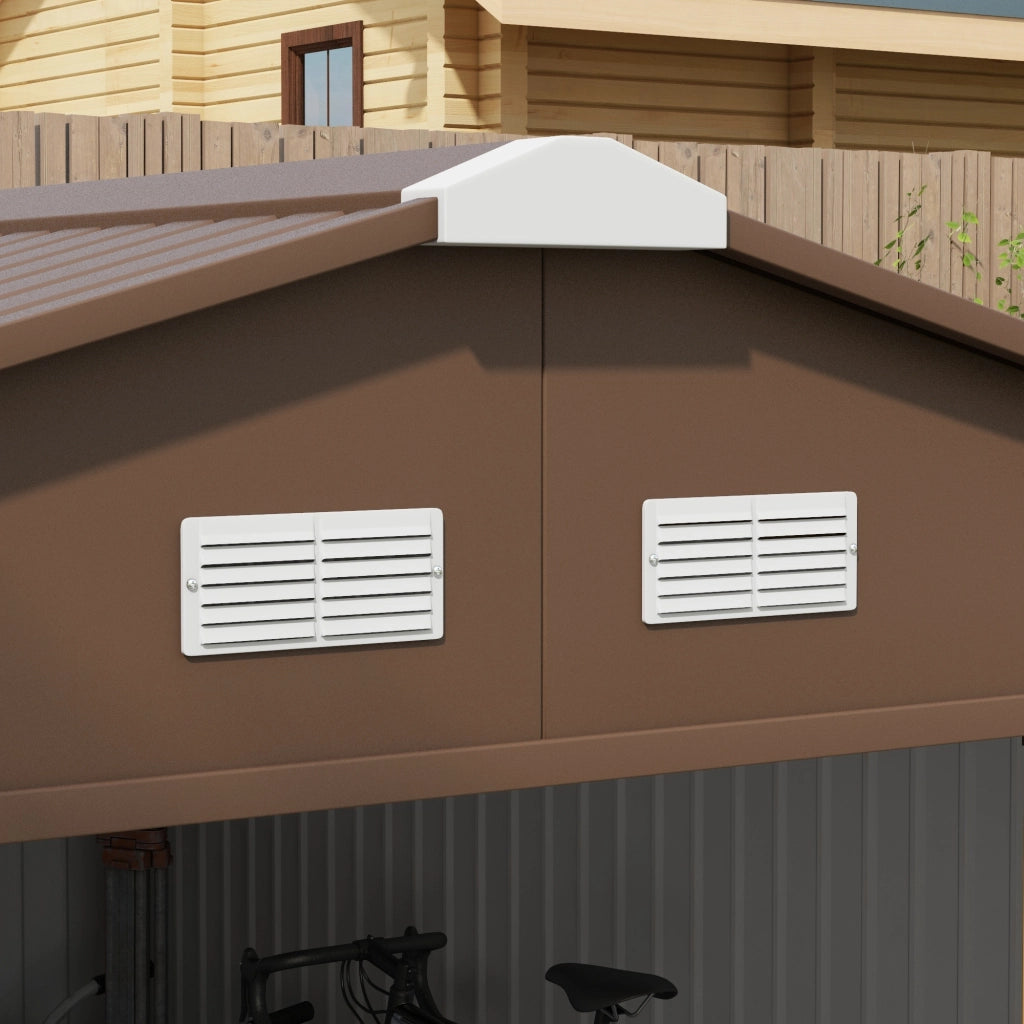 CASETTA da giardino 340x386x200 cm in acciaio gialla con 2 porte scorrevoli