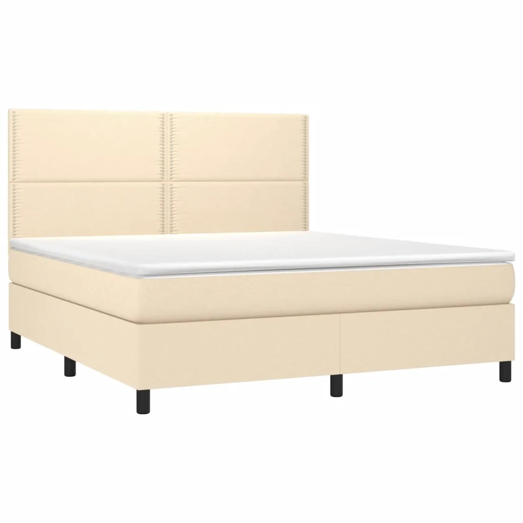 Giroletto a Molle con Materasso Crema 180x200 cm in Tessuto cod mxl 34176