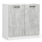 Mobile da cucina per incasso del forno AKORD S80 sistema OLIWIA Bianco 80 cm 2 ante inserto frontale Cemento 80x46x82 cm
