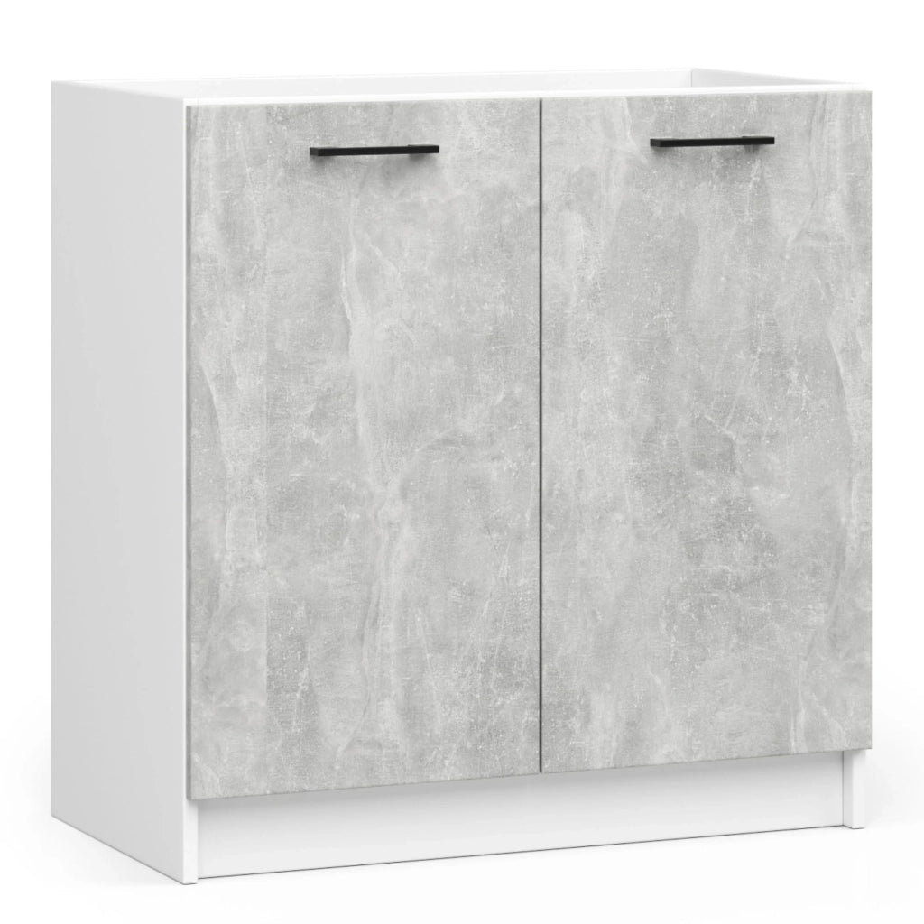 Mobile da cucina per incasso del forno AKORD S80 sistema OLIWIA Bianco 80 cm 2 ante inserto frontale Cemento 80x46x82 cm
