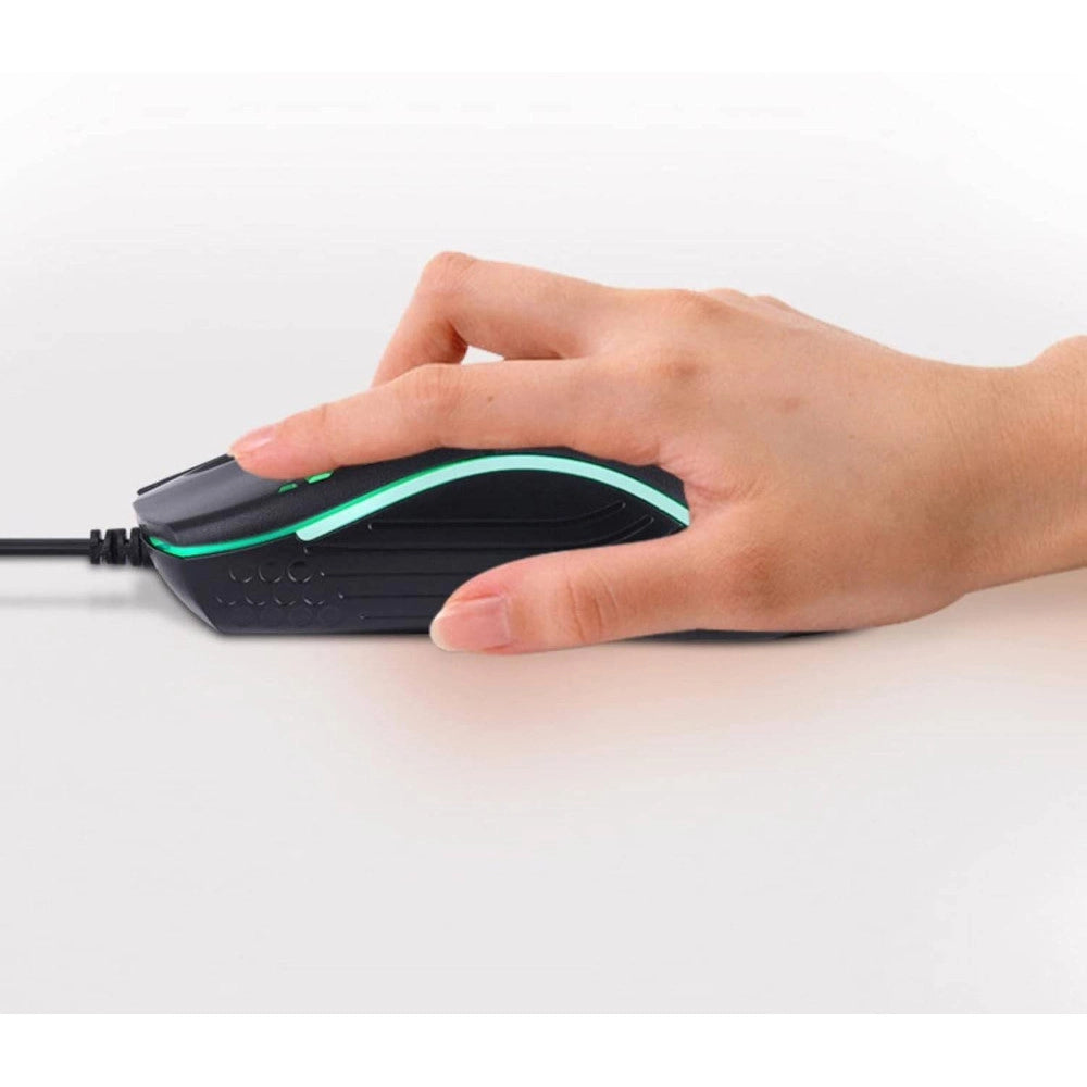 Trade Shop - Mouse Gaming Con Filo Leggero Luci A Led Multicolor Effetto Traforato Per Pc -