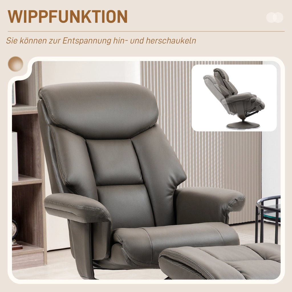Poltrona Relax Reclinabile Massaggiante ¨C Zephmum ¨C Similpelle Grigio