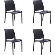 Sedia set 4 pz in resina impilabile made in Italy design per interno esterno SOFIA Nera