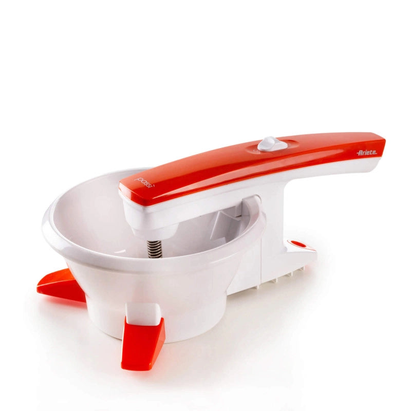 Passaverdure Elettrico - 3 Dischi Acciaio Inox - 25W - Bianco e Arancio