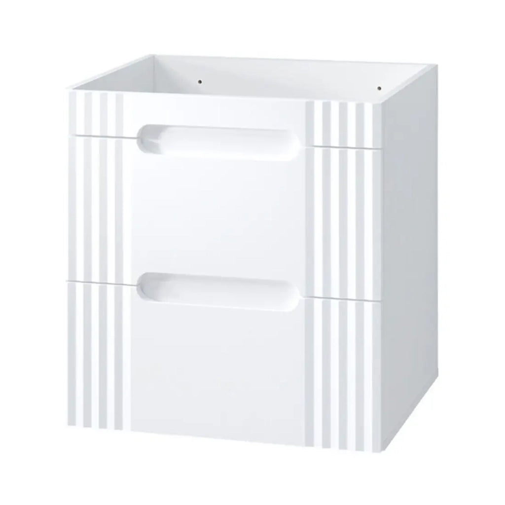 Set bagno FIDJI: mobiletto sotto lavabo 60cm + lavabo da incasso bianco + sifone + piedi
