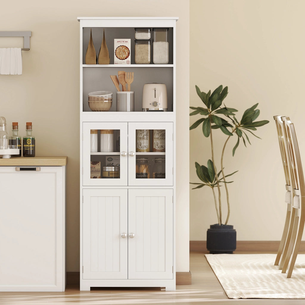 Armadio da cucina con ante scorrevoli e ripiani regolabili ¨C zephmum ¨C 60x30x162 cm bianco