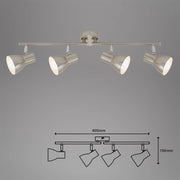 Spot Moderno Cup Metallo Nickel Satinato 4 Luci E14