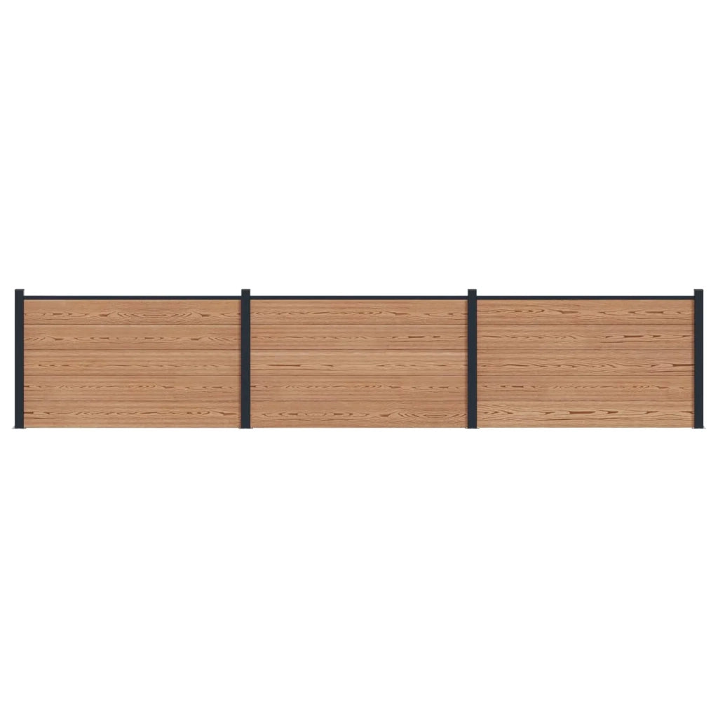 Pannello di Recinzione 3 pcs WPC e Alluminio Marrone 3429431