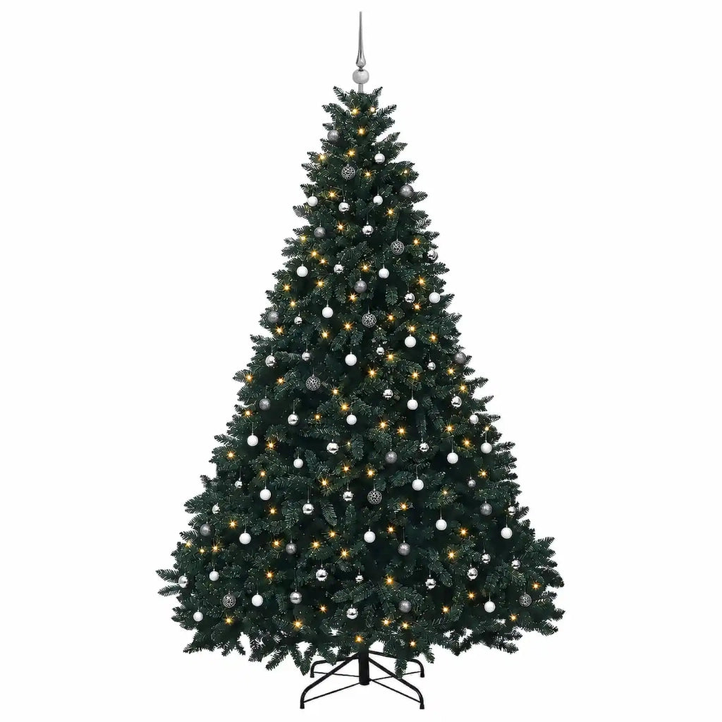 Albero di Natale artificiale verde scuro con palline 300 cm 3467422