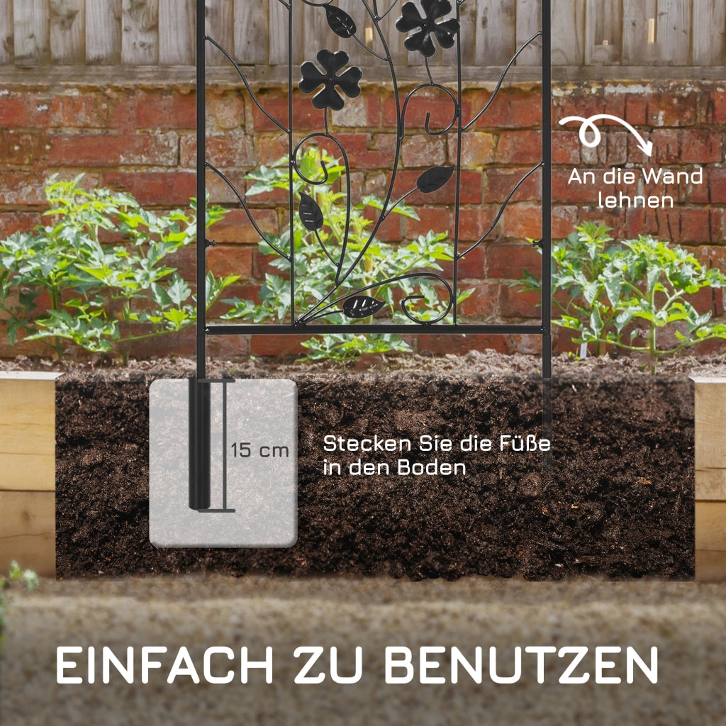 Spalliera per giardino ¨C zephmum ¨C nero, metallo, 38x98 cm