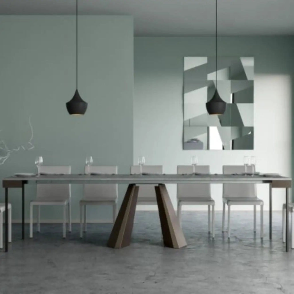 Consolle allungabile 90x40/300 cm Diamante Evolution cemento telaio e gambe orso