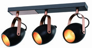 Plafoniera Candellux Anica rame/nera metallo 3xE14