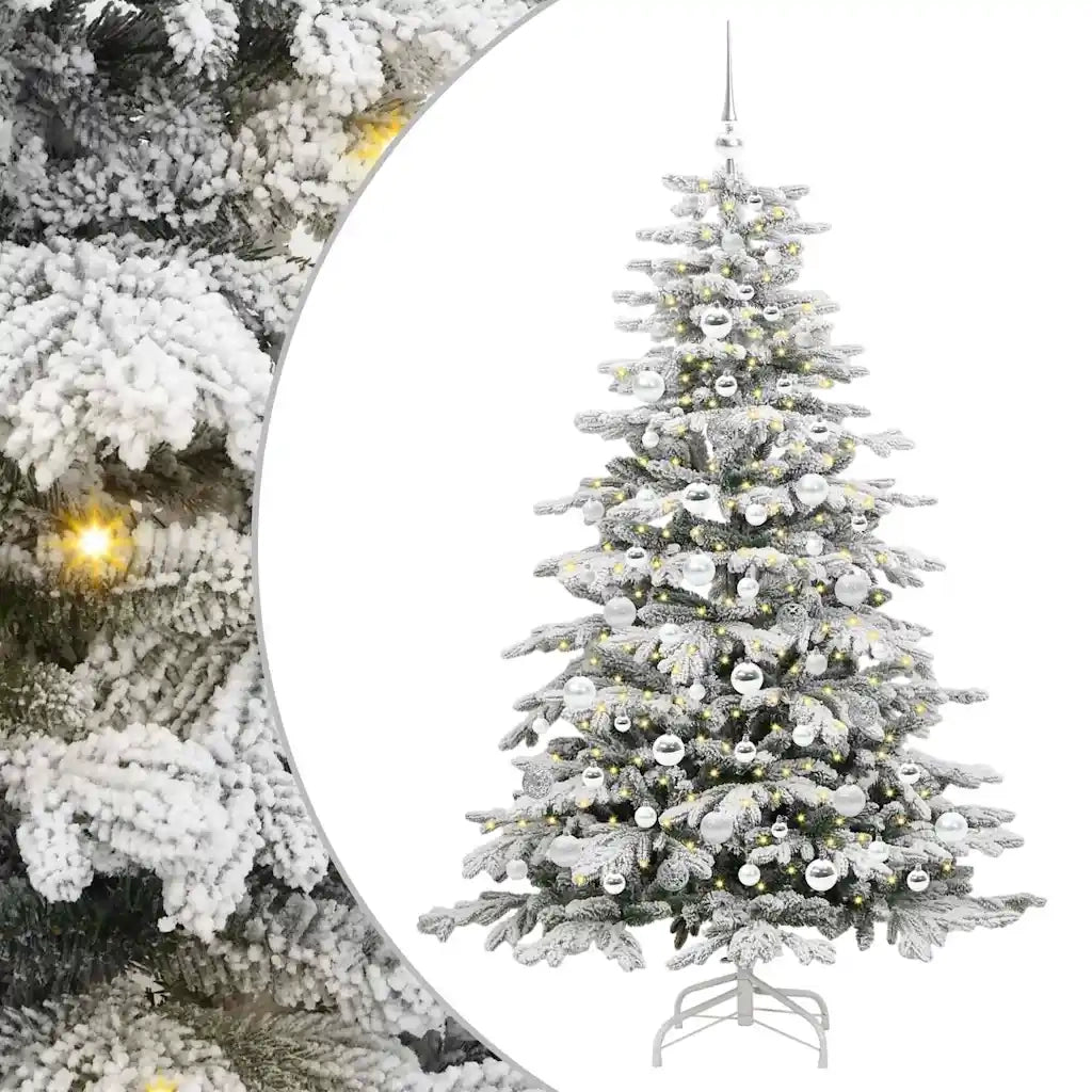 Albero di Natale Artificiale con Rami Pieghevoli Bianco 180 cm 3395645