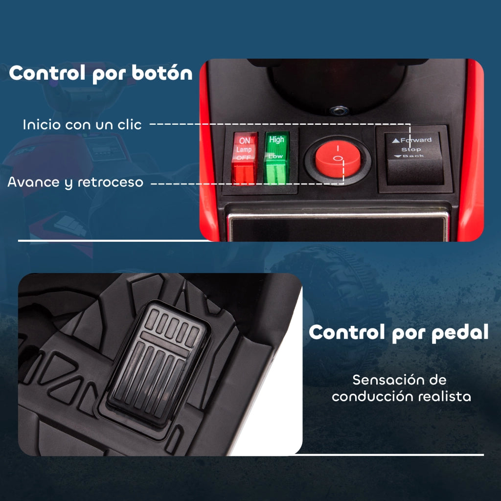 Auto Elettrica per Bambini 3-5 Anni ¨C zephmum ¨C 83x53x55,5 cm Nero Rosso