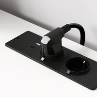 Scrivania per PC 100x50x75 cm Prese di Ricarica e Scaffali in Legno e Metallo Bianca e Nera