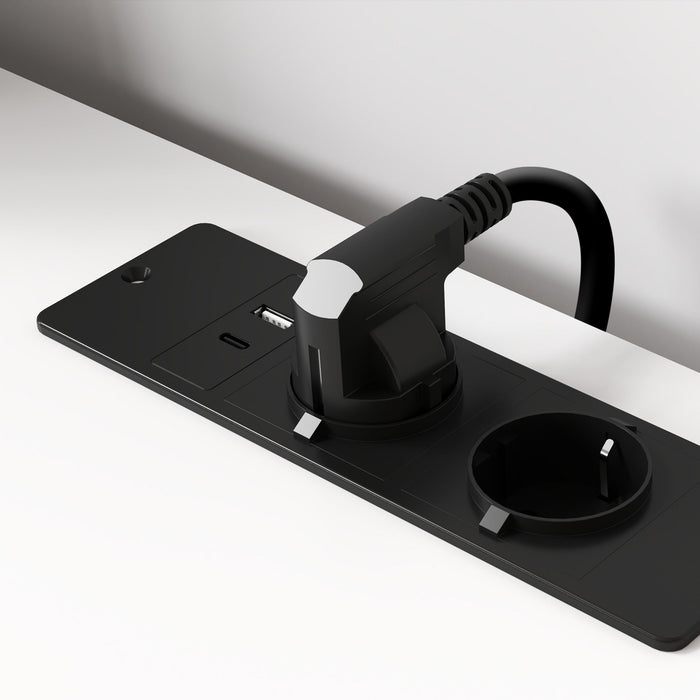 Scrivania per PC 100x50x75 cm Prese di Ricarica e Scaffali in Legno e Metallo Bianca e Nera