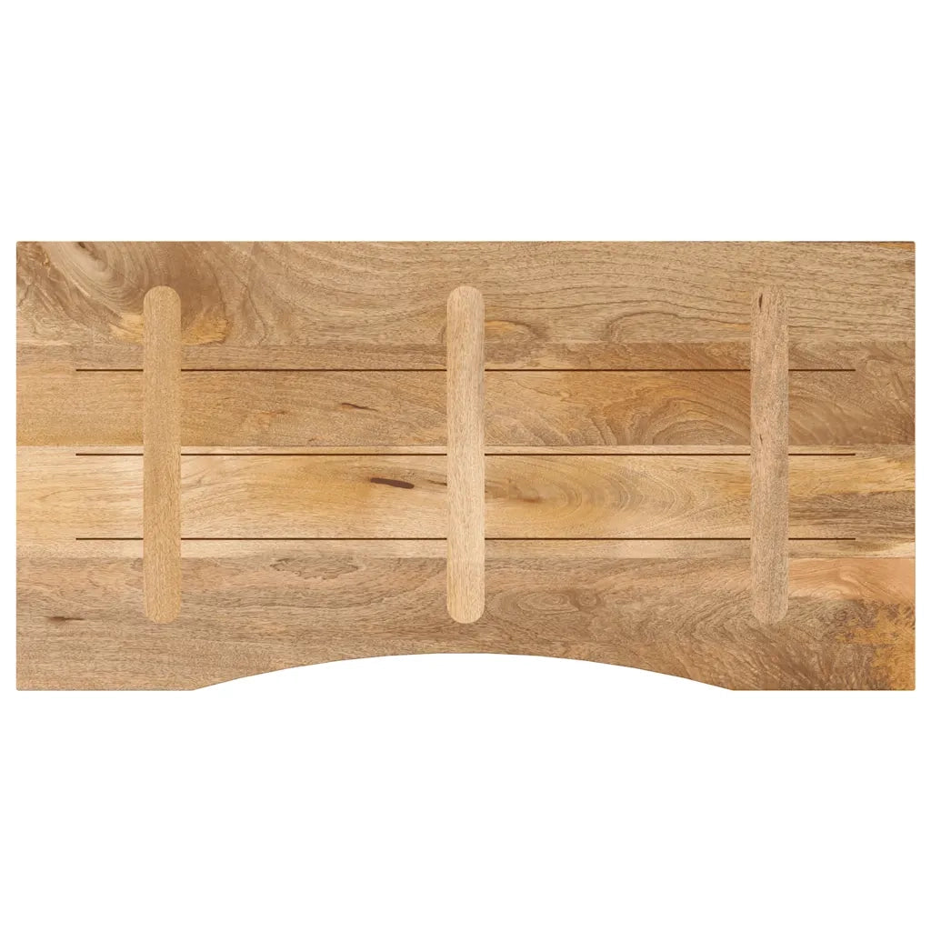 Piano Scrivania con Curva 110x60x2,5cm Massello Grezzo di Mango