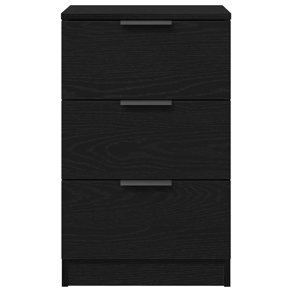 Armadio da Notte con cassetto 2 pcs Rovere Nero 40 x 65 x 65 cm 862768