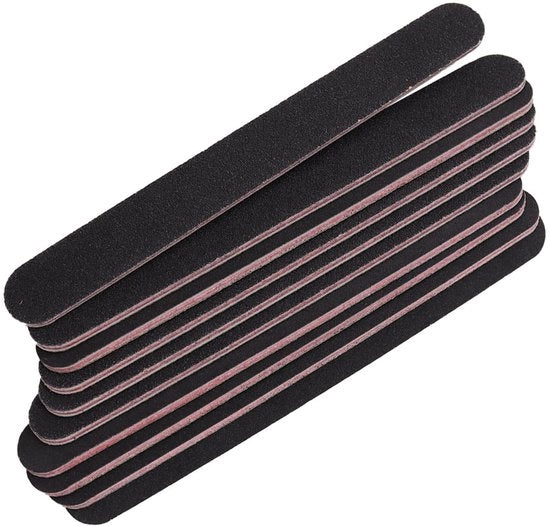 Set di 10 Viti per Unghie Binate 100/180 - Nero - Manicure - Materiale Resistente - Viti per Unghie