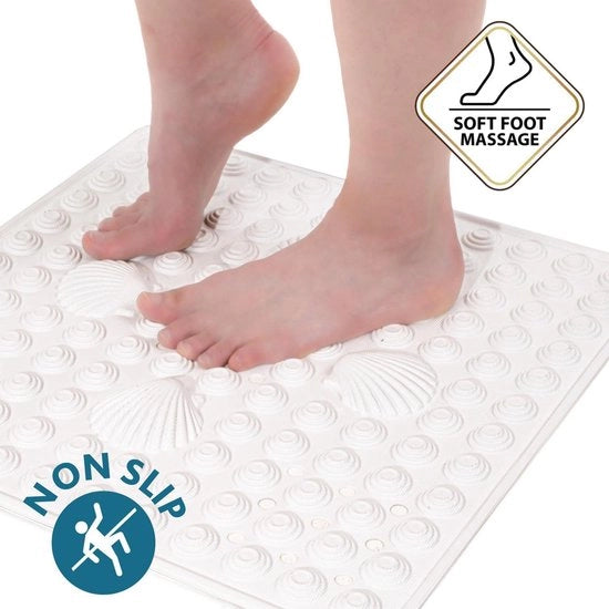 Pavimento antiscivolo resistente alla muffa lavabile a macchina, realizzato in Italia, 48 x 48 cm, bianco