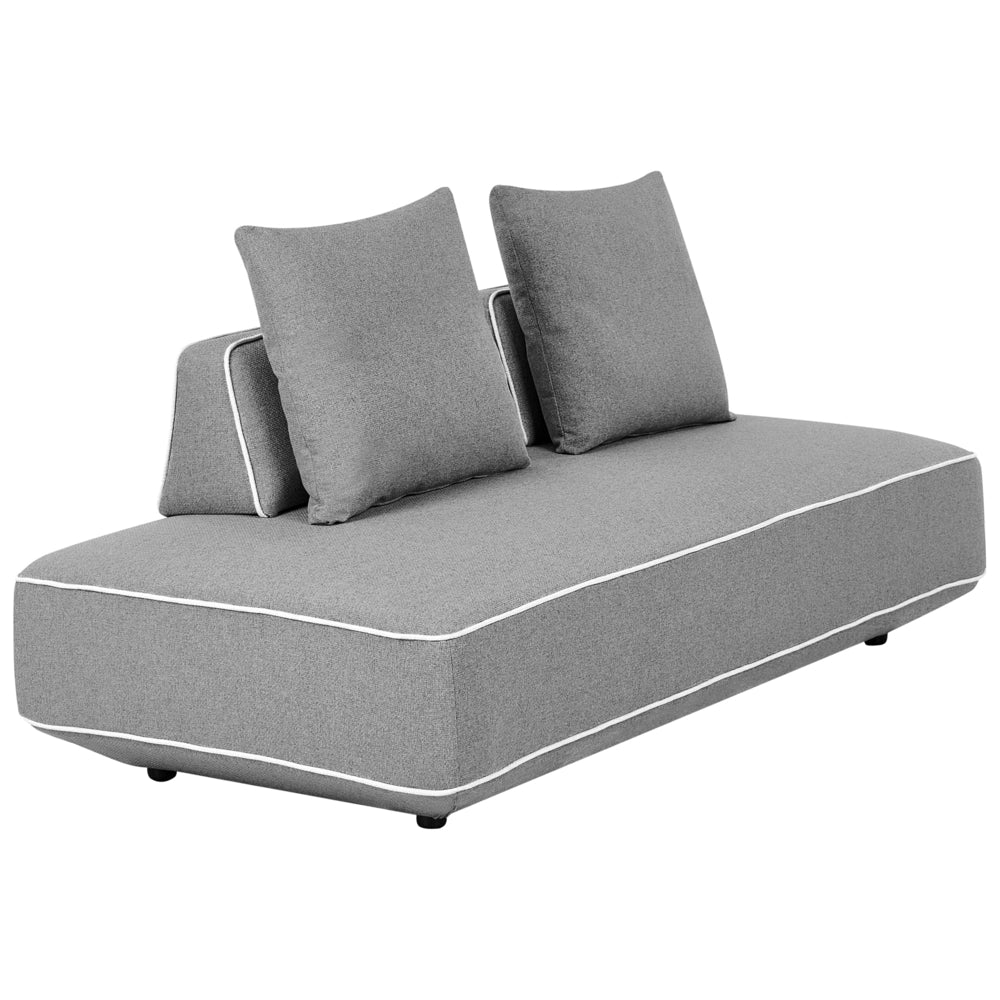 Chaise imbottita grigio con cuscini da salotto confortevole stile moderno