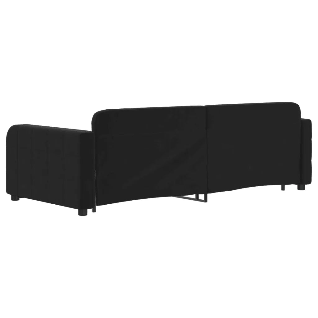 Divano Letto Estraibile con Cassetti-Sofa Letto-Daybed Nero 90x200 cm in Velluto 363150
