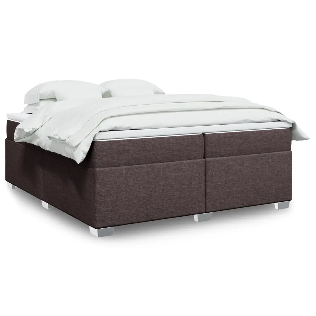 Giroletto a Molle con Materasso Marrone Scuro 200x200cm Tessuto 3285161