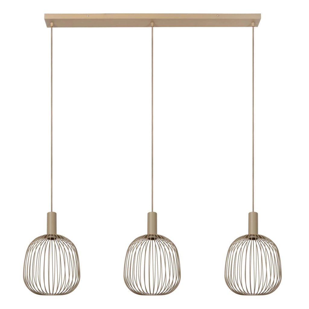 Lampada a sospensione ESTEREL 3 luci taupe metallo Lucide