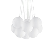 Sospensione Moderna Mapa Vetro Bianco 11 Luci E14