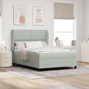 Letto Box Spring con Materasso Grigio Chiaro 140x190 cm Velluto