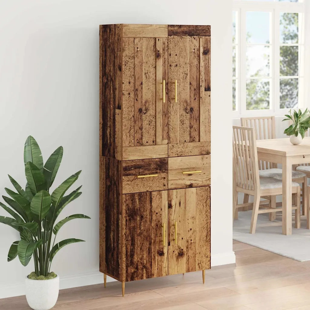 Credenza | Madia | Buffet da pranzo | Armadio da pranzo Legno vecchio 69,5 x 34 x 180 cm Legno multistrato