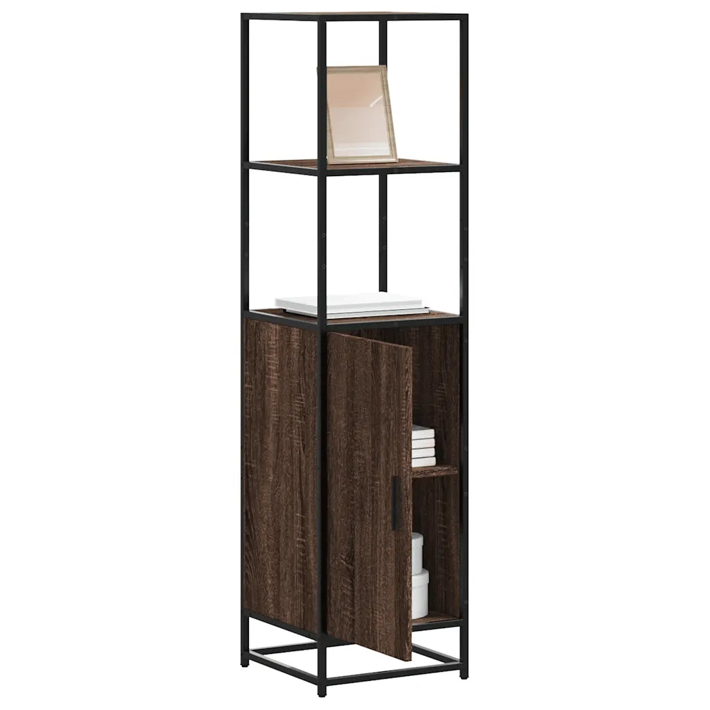 vidaXL Credenza Rovere Marrone 35,5x35x139cm Legno Multistrato Metallo