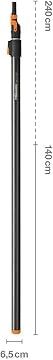ASTA TELESCOPICA ALLUMINIO QUIKFIT  allungabile cm.140240 (136042), gr.1000    FISKARS