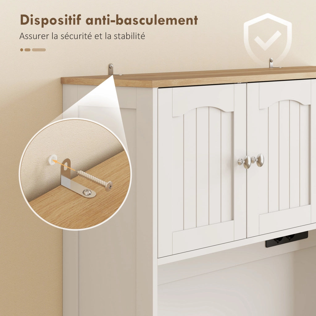 Mobile cucina alto con ricarica ¨C Xylo ¨C 6 ante, piano lavoro, portaspezie, 100x40x173cm, bianco