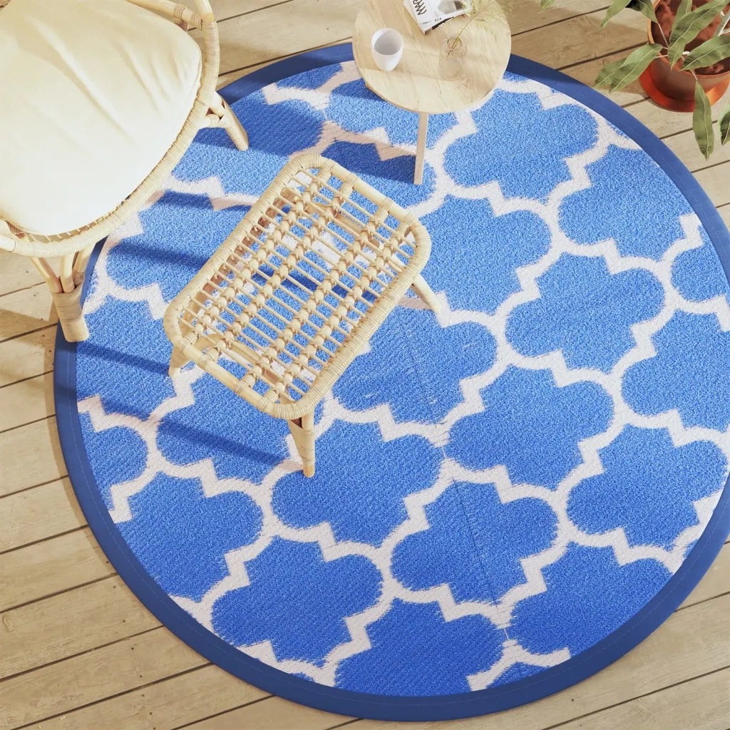 Tappeto da Esterni ARAKIL Blu ?160 cm in PP CFW3705913