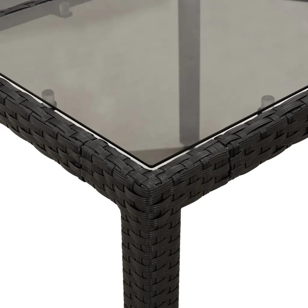 Set Pranzo da Giardino 7 pz Nero con Cuscini Polyrattan Acacia 3278547